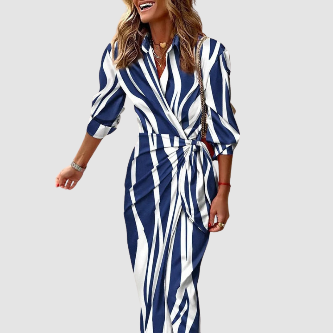 Cecilia｜Elegant Striped Dress