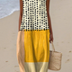 Kinley | Polka Colorblock Midi Dress