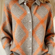 Temple | Checked Blouse Made from Warm, Soft Hoodie Material