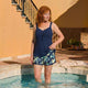 AMELIA | STRIPED TANKINI SET WITH BEACH SHORTS