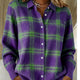 Melania | Soft Hoodie Blouse with Check Pattern
