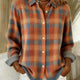 Brooke | Checked Blouse Made from Warm, Soft Hoodie Material