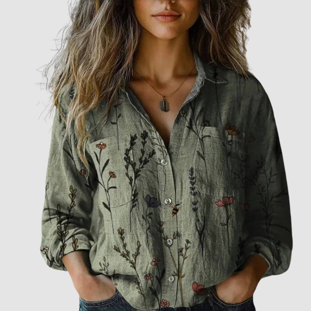 Morena｜Vintage Printed Blouse