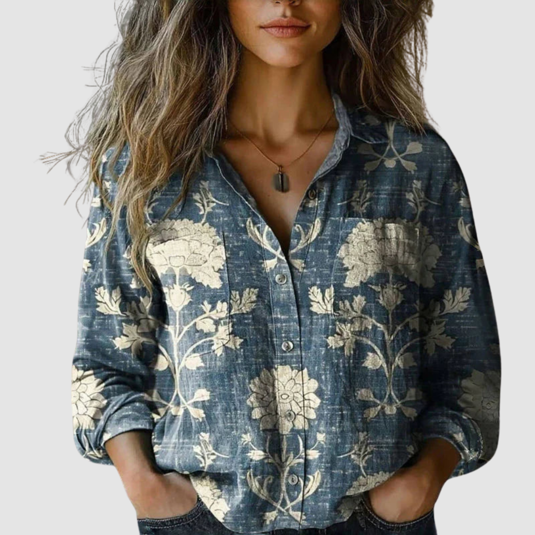 Morena｜Vintage Printed Blouse