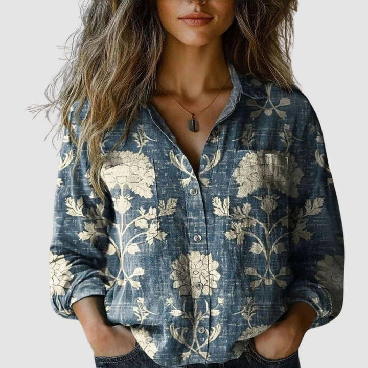 Morena｜Vintage Printed Blouse