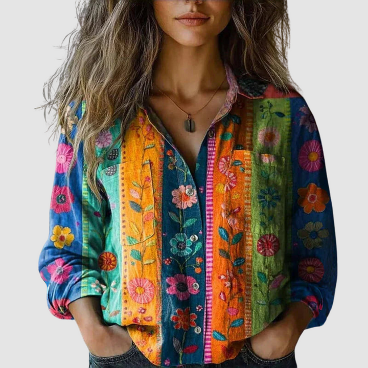 Morena｜Vintage Printed Blouse
