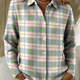 Elle | Checked Hoodie Blouse in Fresh Pastel Colors