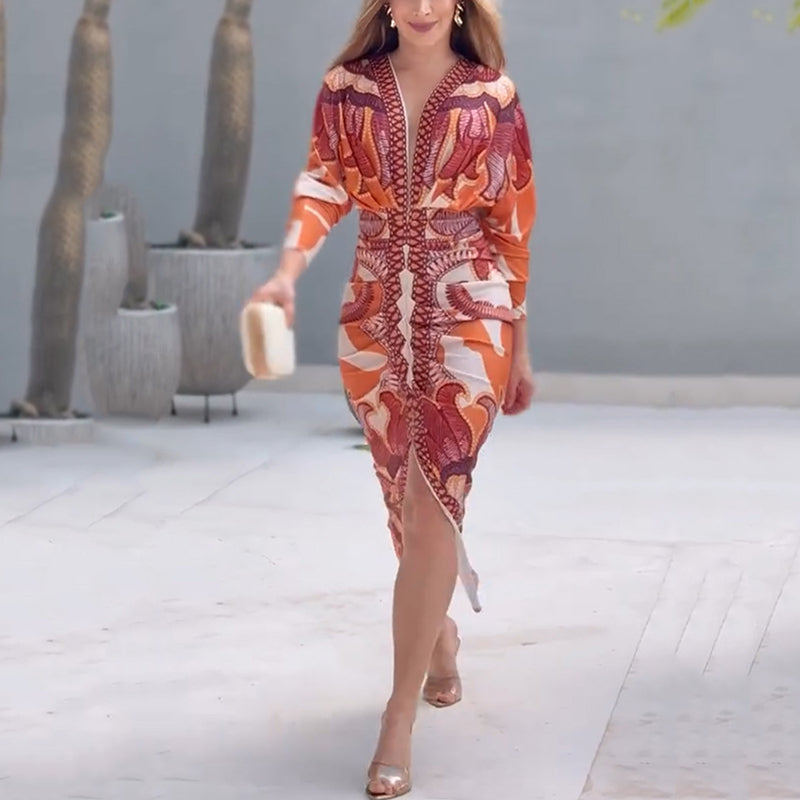 Blysse｜Elegant V-Neck Dress