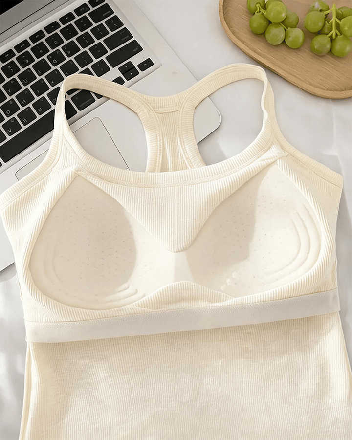 Penelope | Ribbed Tank Top With Built-In Bra