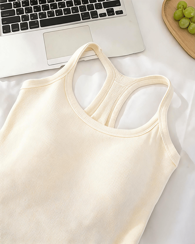 Penelope | Ribbed Tank Top With Built-In Bra