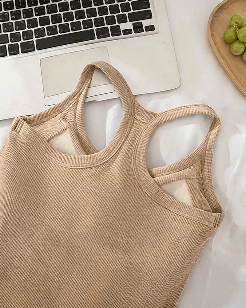 Penelope | Ribbed Tank Top With Built-In Bra