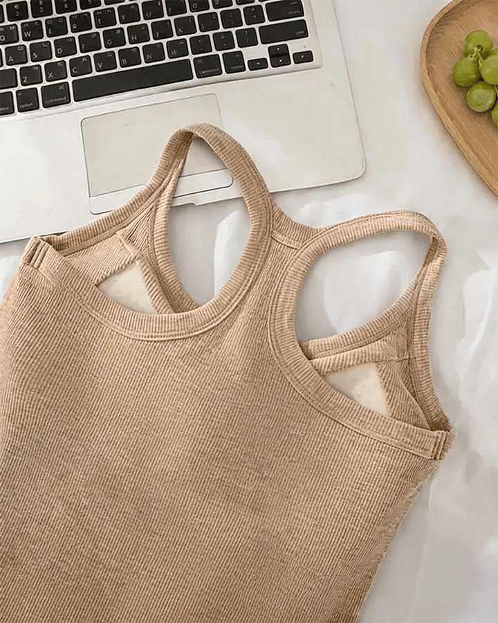 Penelope | Ribbed Tank Top With Built-In Bra
