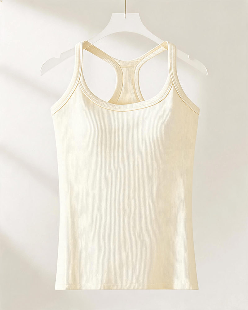Penelope | Ribbed Tank Top With Built-In Bra