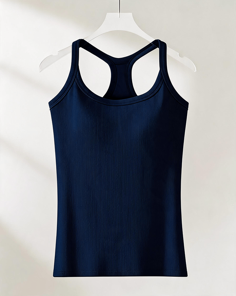 Penelope | Ribbed Tank Top With Built-In Bra