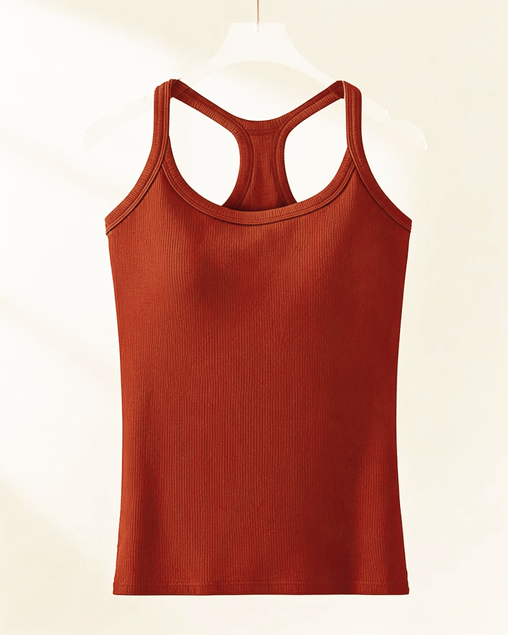 Penelope | Ribbed Tank Top With Built-In Bra